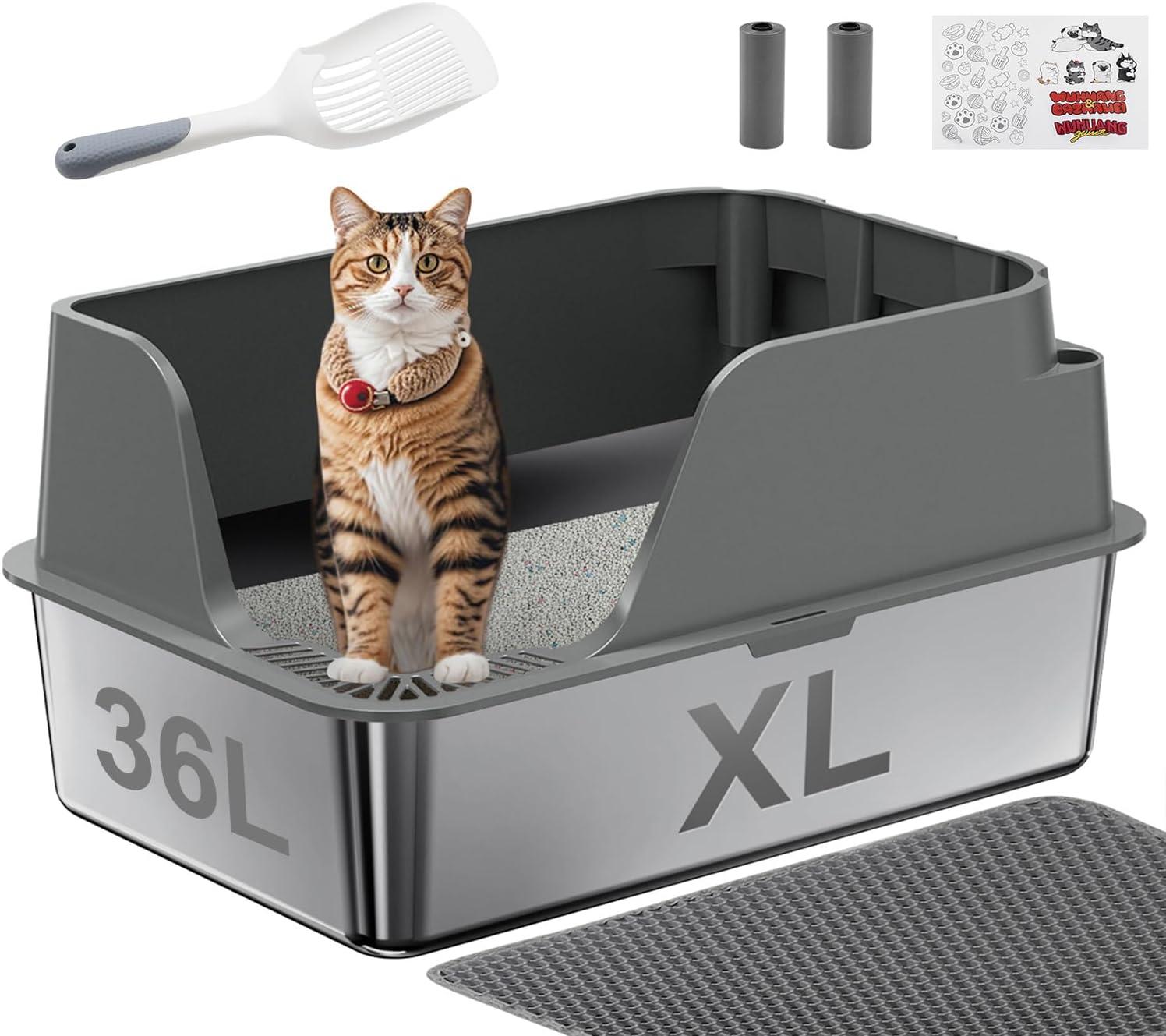 Top Stainless ā£Steel Cat Litter Boxes⢠for Big Catsā & Easy Cleaning