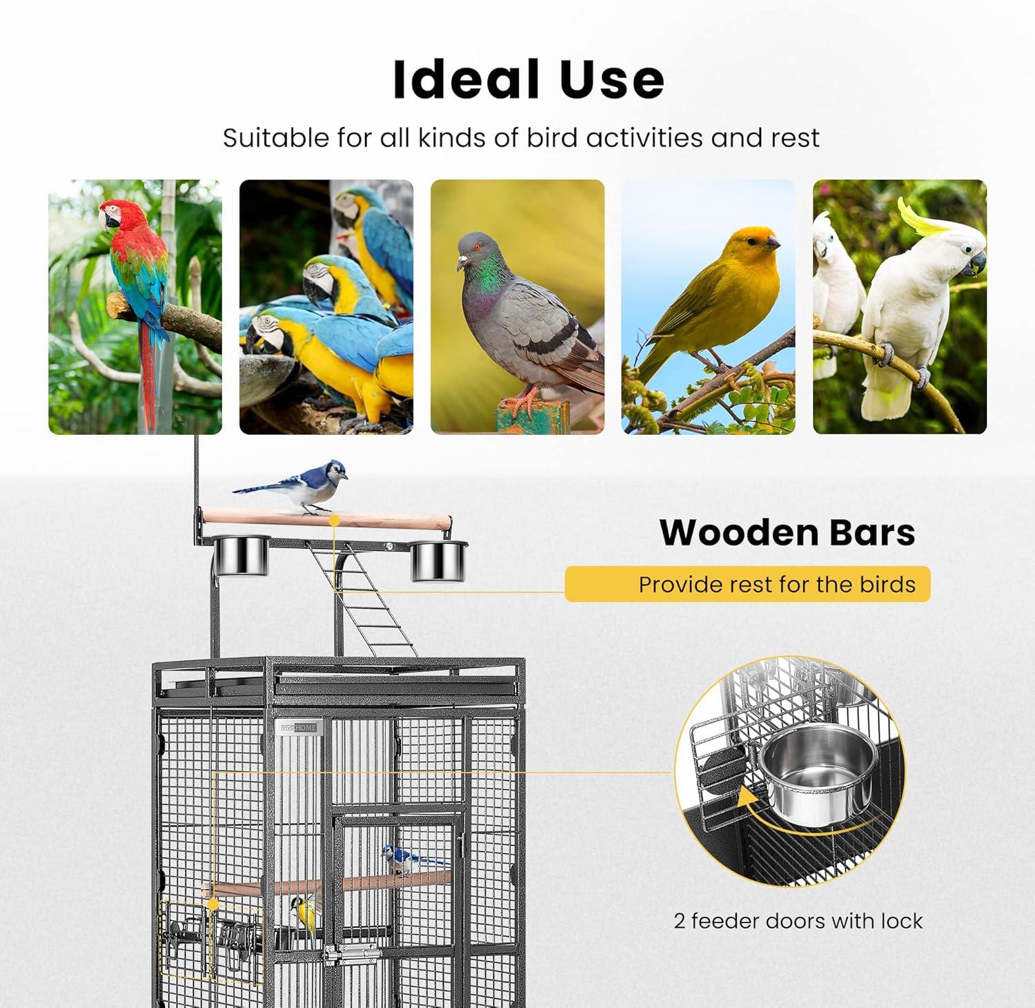 Our ‍Spacious, ‌Stylish Bird Haven: Safe, Mobile, ⁢and Easy to Clean